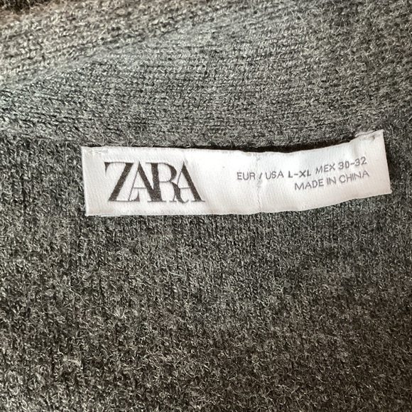 ZARA knit coat with scarf wool blend, Large - Picture 8 of 8